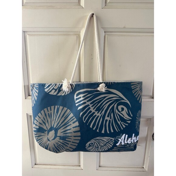 Aloha Is The Cure Hawaiian Islander Opihi Open Lined Tote Beach Bag - Picture 1 of 6